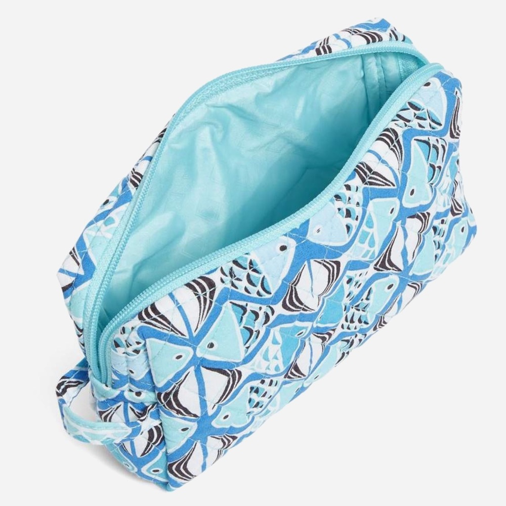Vera Bradley Go Fish Blue Style Medium Makeup Bag nwt